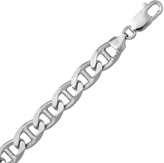 Αλυσίδα Λαιμού Croma Catene Ασημί Φαρδιά Πάχους 8.8mm & Μήκους 65cm
