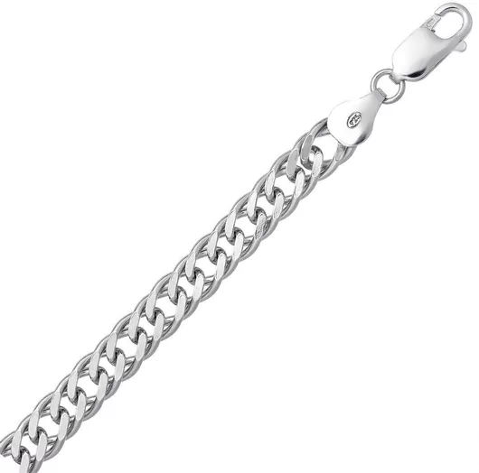 Αλυσίδα Λαιμού Croma Catene Ασημί Φαρδιά Πάχους 6.4mm & Μήκους 70cm