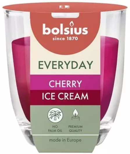 Αρωματικό Κερί Bolsius σε Βάζο με Άρωμα Κεράσι 135gr Μπορντό