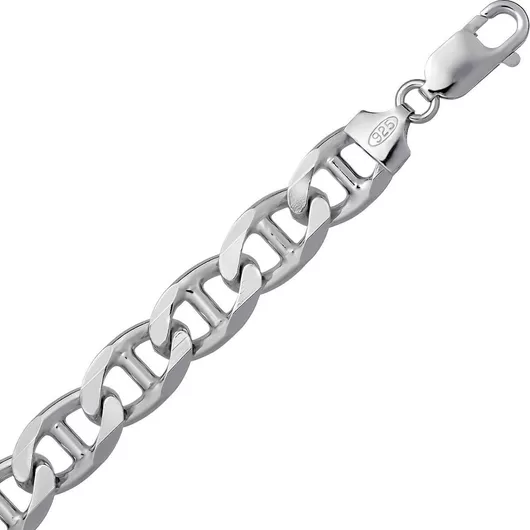 Αλυσίδα Λαιμού Croma Catene Ασημί Φαρδιά Πάχους 9.8mm & Μήκους 60cm