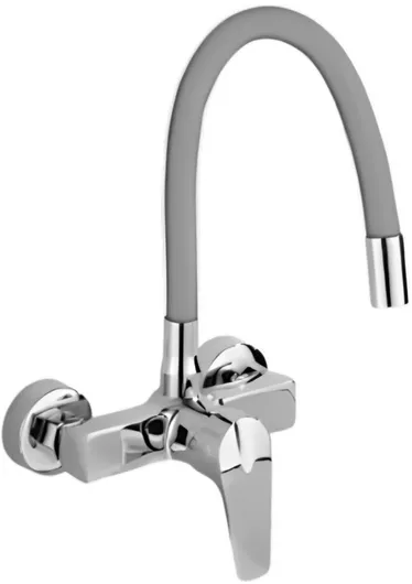 Bonken Σπαστή Μπαταρία Κουζίνας Τοίχου Ασημί