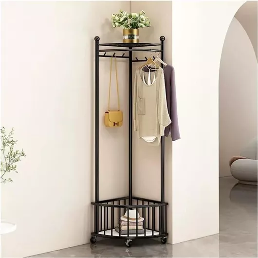 Κρεμάστρα Δαπέδου Viosarp Τροχήλατη από Μέταλλο 40x40x170cm Μαύρο