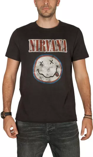 Amplified T-shirt Nirvana Μαύρο Ανθρακί
