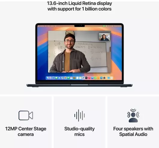 Apple MacBook Air 13.6" IPS Retina Display M4-10‑core/16GB/256GB SSD/8-Core GPU Midnight GR Keyboard