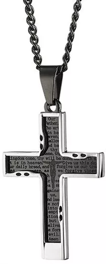 Σταυρός Μαύρος Με ΑλυσίδαΑτσάλι