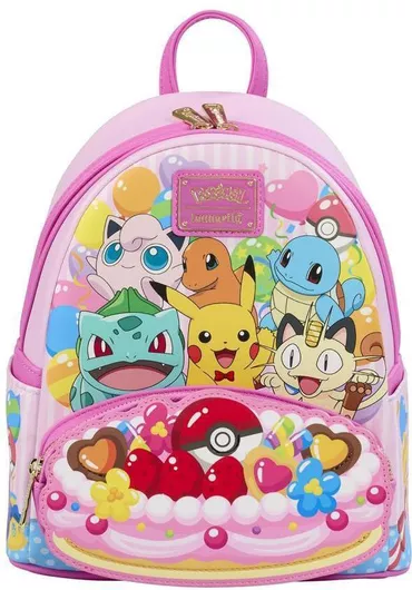 Παιδική Τσάντα Πλάτης Loungefly Pokemon Friends Party Ροζ