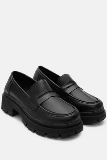 Μοκασίνια Τρακτερωτή Σόλα 4310762 Μαύρο Ματ