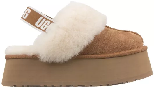 Ugg Australia Funkette Χειμερινές Γυναικείες Παντόφλες με Γούνα Καφέ