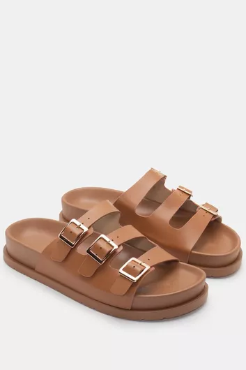 Luigi Γυναικεία Σανδάλια Flatforms Καφέ