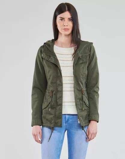 Only Μακρύ Γυναικείο Μπουφάν Παρκά για Άνοιξη/Φθινόπωρο Forest Night