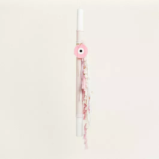 Πασχαλινή Λαμπάδα Στρογγυλή Ροζ