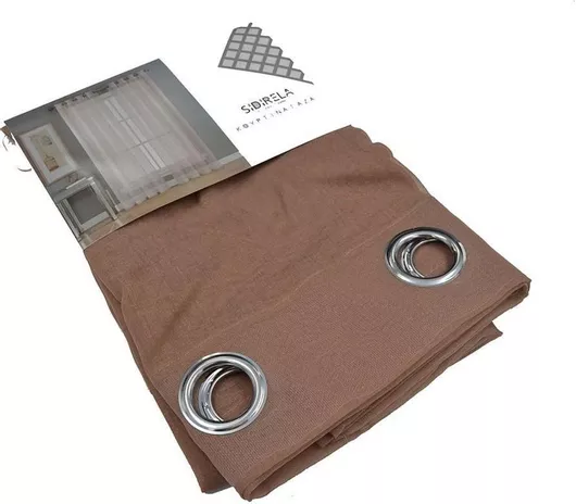 Κουρτίνα Sidirela Παραθύρου με Τρουκς Καφέ 140x160cm