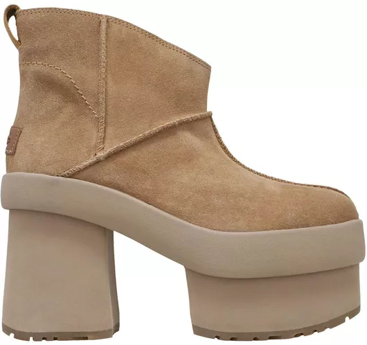 Ugg Australia New Heights Platform Mini Suede Γυναικεία Μποτάκια με Πλατφόρμα Καφέ
