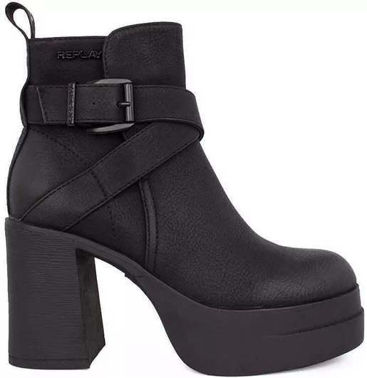 Replay Γυναικεία Μποτάκια με Ψηλό Τακούνι Μαύρο