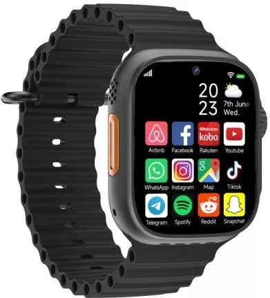 Gs37 1.95 Inch Screen Smart Phone Watch 1gb+16gb Android 9.0 Spreadtrum Sl8541e Network 4g Single Nano Sim Front & Rear Camera Black