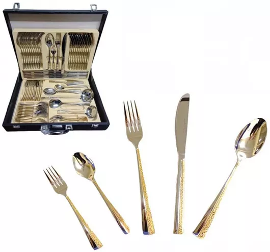 Σετ Μαχαιροπίρουνα ForHome Ανοξείδωτα Χρυσό 72τμχ.