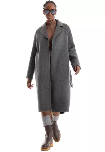 Vero Moda Μάλλινο Γυναικείο Παλτό σε Απόχρωση Dark Grey Melange