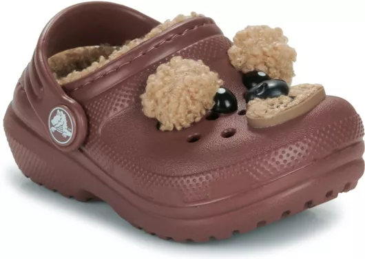 Crocs Παιδικές Παντόφλες Καφέ Classic Lined