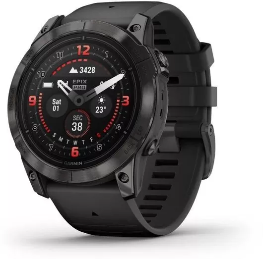 Smartwatch Garmin Fenix E Stainless Steel 47mm  (Slate Grey Steel with Black Silicone Band)