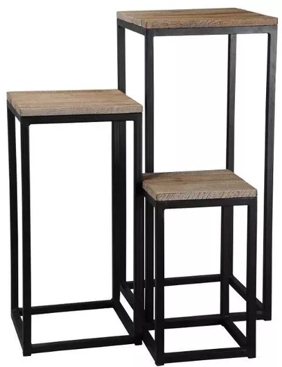 Ανθοστήλες Μεταλλικές 35.5x35.5x83cm 3τμχ. Μαύρο