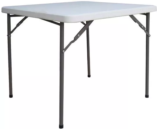 Τραπέζι Catering Πλαστικό για Μικρούς Εξωτερικούς Χώρους Πτυσσόμενο με Μεταλλικό Σκελετό Comfort 80x80x74cm Λευκό Απόχρωση