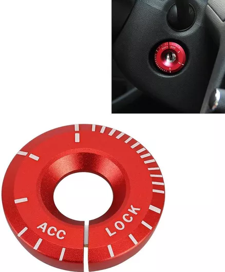 Volkswagen Metal Ignition Key Ring - Red, 4.8cm Diameter