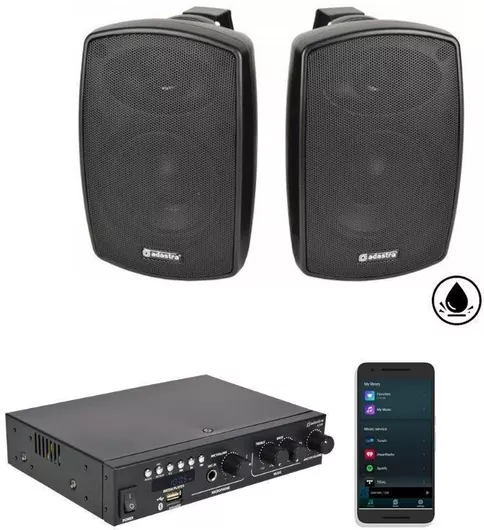 Ηχεία Adastra Σετ Εγκαταστάσεων με Bluetooth Πακέτο 2 Μαύρο