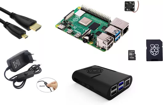 Barebone Raspberry Pi 4 Model B Low Budget Kit Cortex-BCM2711 / 2 GB RAM