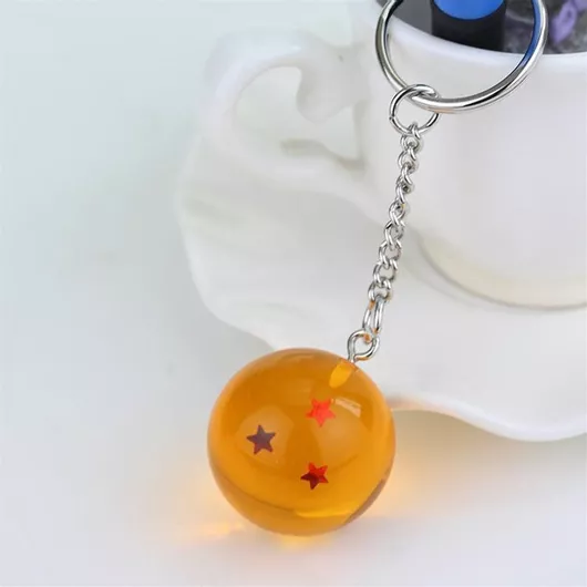 2 Pcs Anime 7 Stars Balls 2.7cm PVC Figures Toys Keychain Set – 3 Star Design