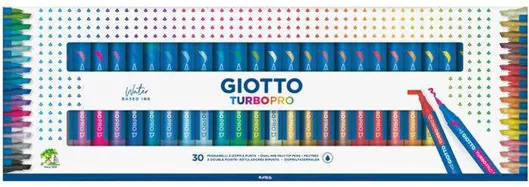 Μαρκαδόροι Ζωγραφικής Giotto Turbo Διπλής Μύτης Σετ 30τμχ.