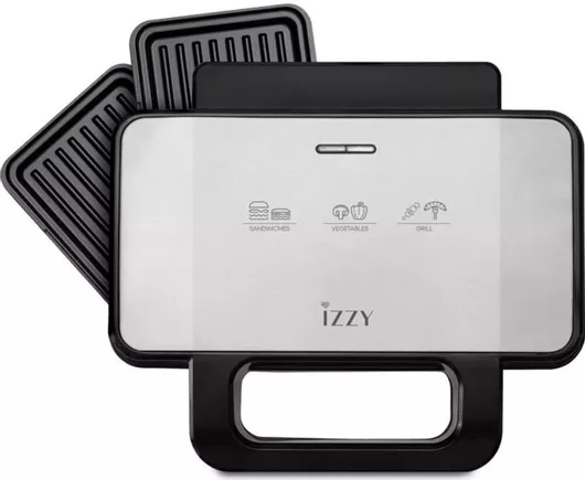 Izzy IZ-2036 Τοστιέρα Γκριλιέρα με Αποσπώμενες Πλάκες 1000W Inox