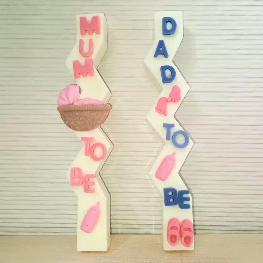 Σετ Αρωματικές Λαμπάδες Φυτικό Κερί Manufacturer Mum Dad To Be, MPN Κορίτσι, Διαστάσεις, Ποσότητα, Χρώμα