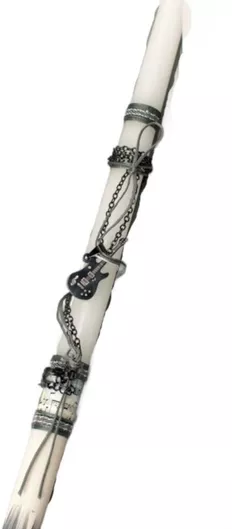 Πασχαλινή Λαμπάδα Στρογγυλή Κρεμαστό Ασημί