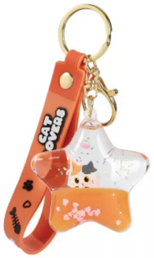 Μπρελόκ I-total Liquid Star Οrange Cat Xl2924_b