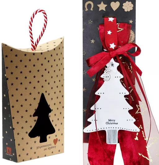 Γούρι Synchronia Πορσελάνινο Δέντρο Merry Christmas Lu24023a