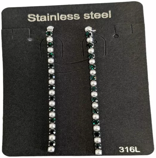 Σκουλαρίκι Kostibas Fashion ΚρεμαστάΑτσάλι με Πέρλες