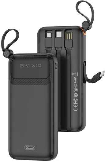 Power Bank XO PR278 10000mAh 10W με 2 Θύρες USB-A & Θύρα USB-C Μαύρο