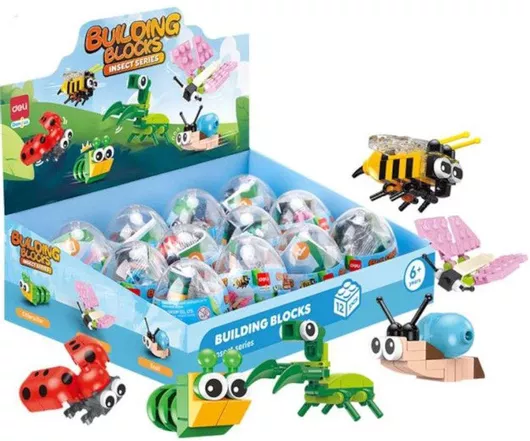 Τουβλάκι Deli Κατασκευή Έντομα σε Διάφανο Αυγό για 6+ Ετών (Διάφορα Σχέδια) 1τμχ