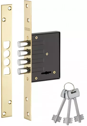 Κλειδαριά Ασφαλείας Πρόσθετη Κέντρο 40 3 Κλειδιά Χρυσό Thirard 00094345