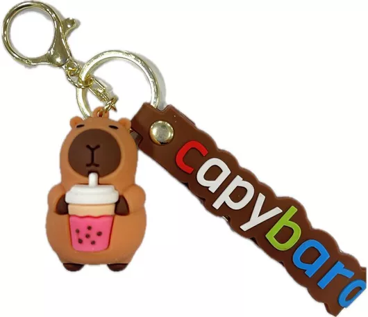 Μπρελόκ 3d Καουτσούκ Capybara Bubble Tea