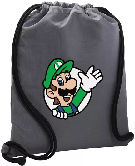 Παιδική Τσάντα Πλάτης Koupakoupa Super Mario Luigi Win Γκρι 48x40cm