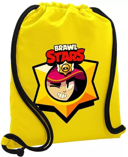 Παιδική Τσάντα Πουγκί Koupakoupa Brawl Stars Fang 48x40cm Κίτρινο