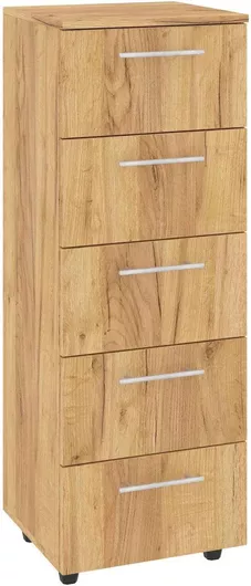 Συρταριέρα Κρεβατοκάμαρας Ξύλινη με 5 συρτάρια Δρυς 40x38x112cm