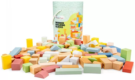Τουβλάκι New Classic Toys Ξύλινα 100τμχ