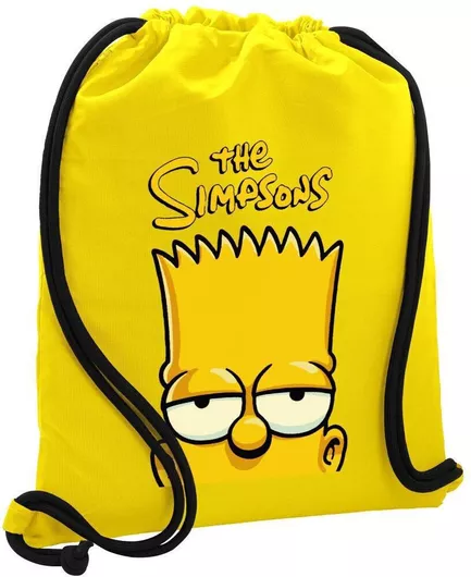 Παιδική Τσάντα Πουγκί Koupakoupa The Simpsons Bart 48x40cm Κίτρινο