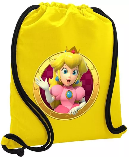 Παιδική Τσάντα Πουγκί Koupakoupa Princess Peach Toadstool 48x40cm Κίτρινο