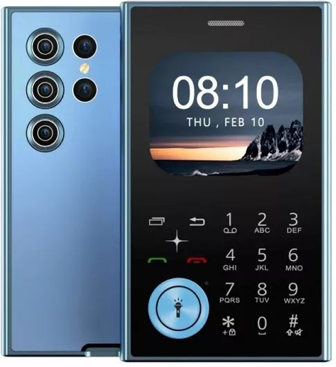 V8 Dual SIM Mobile with Large Buttons English Menu Blue
