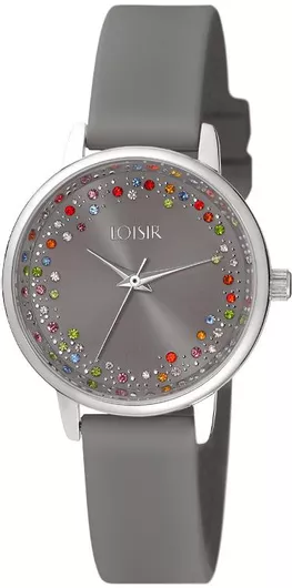 Γυναικείο Ρολόι Loisir με Γκρι Καουτσούκ Λουράκι