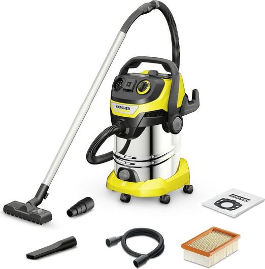 Σκούπα Υγρών / Στερεών Karcher WD 6 P S V 1300W με Κάδο 30lt Κίτρινο