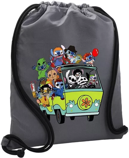 Παιδική Τσάντα Πλάτης Koupakoupa Stitch Halloween 48x40cm Γκρι